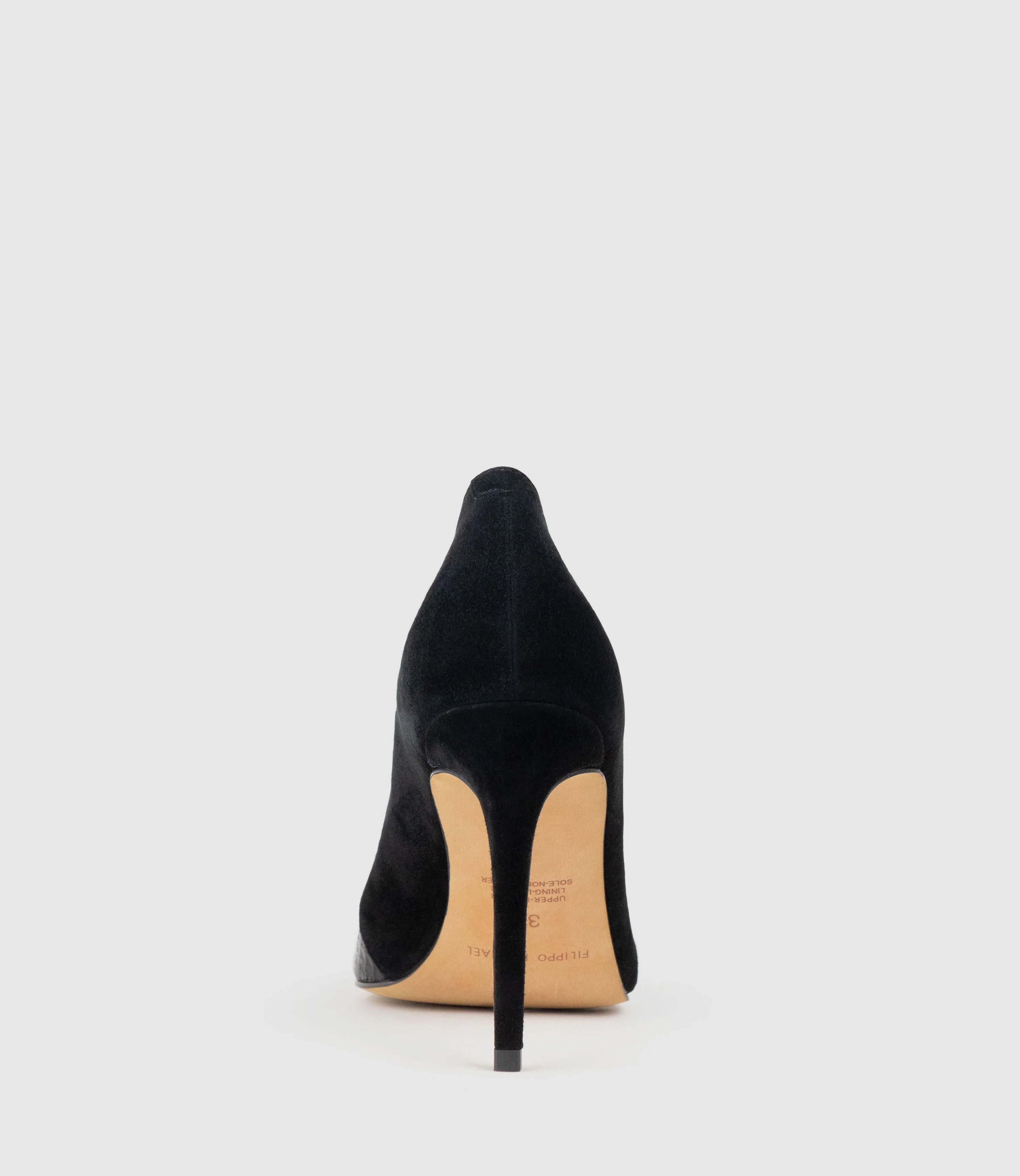 ABIGAIL100 Combination Stiletto Pump in Black Suede - Image 4