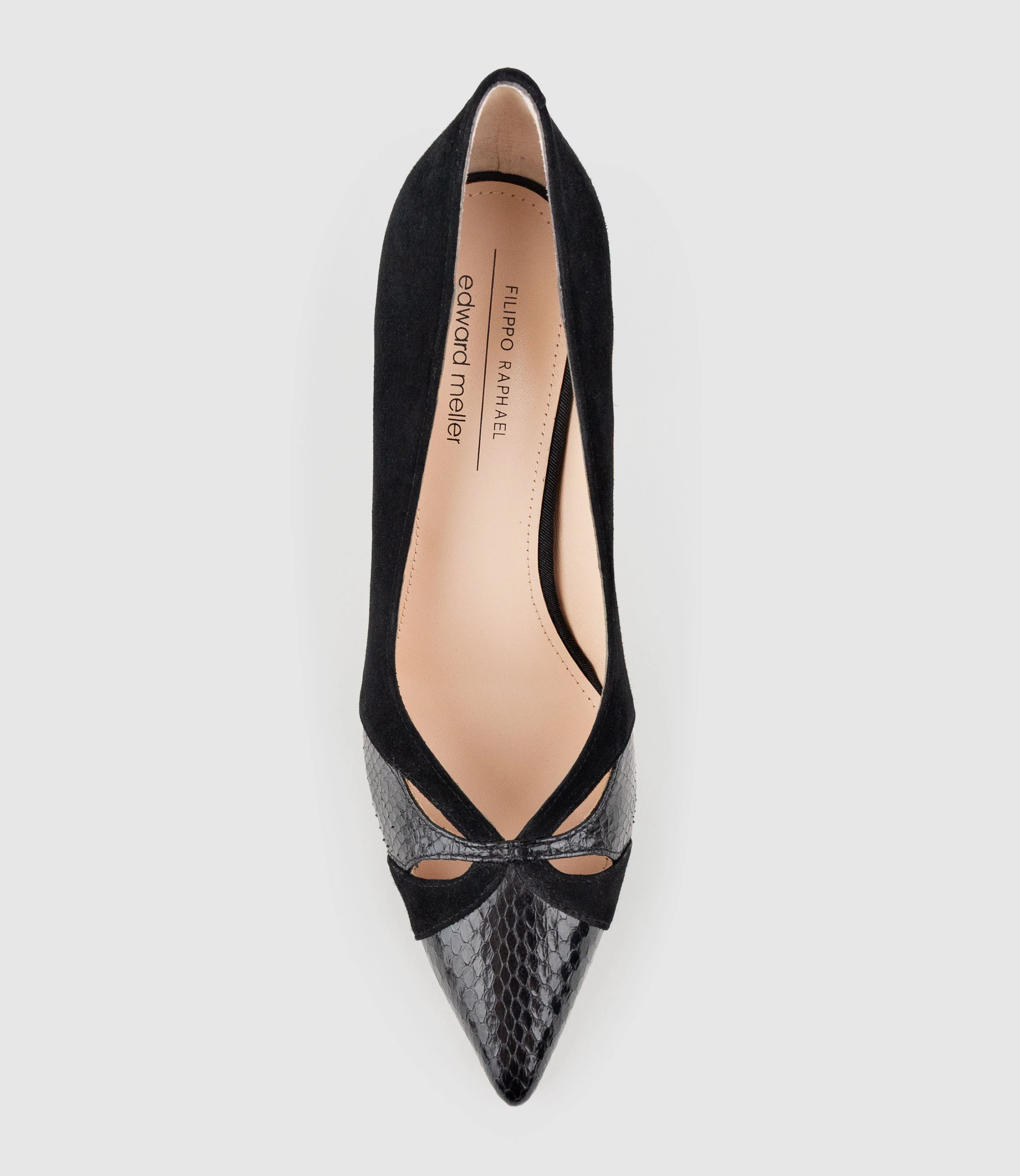 ABIGAIL100 Combination Stiletto Pump in Black Suede - Image 5