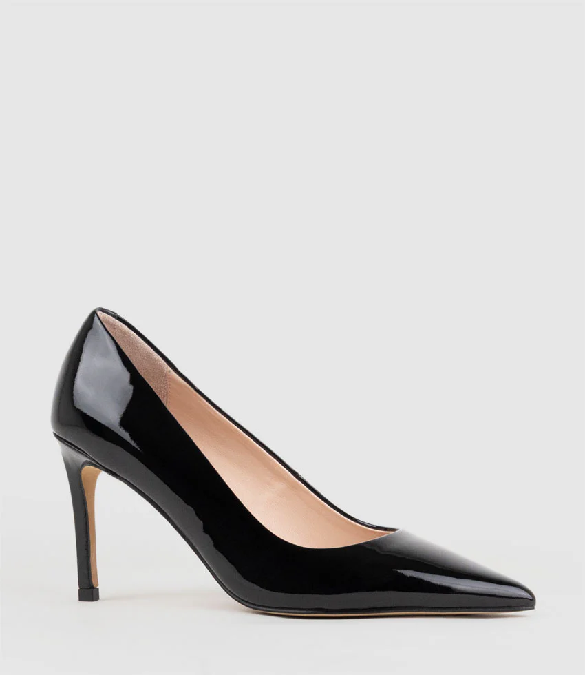 AISHA85 Pointed Pump in Black Patent - Image 3