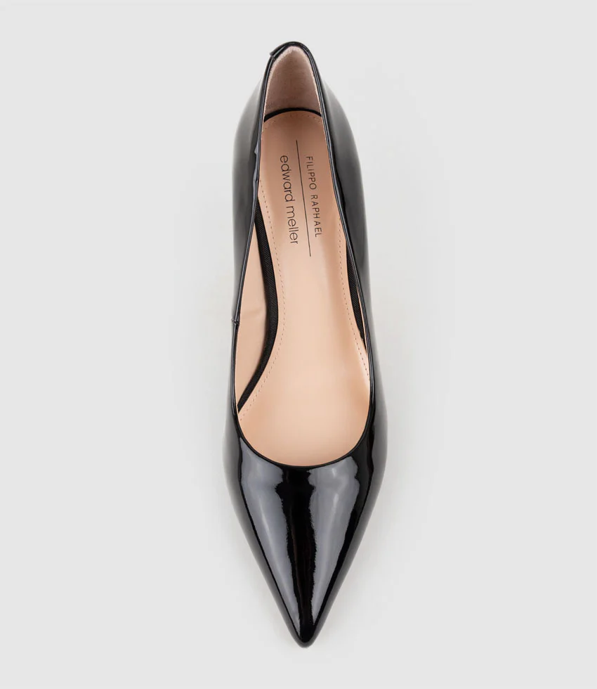 AISHA85 Pointed Pump in Black Patent - Image 5
