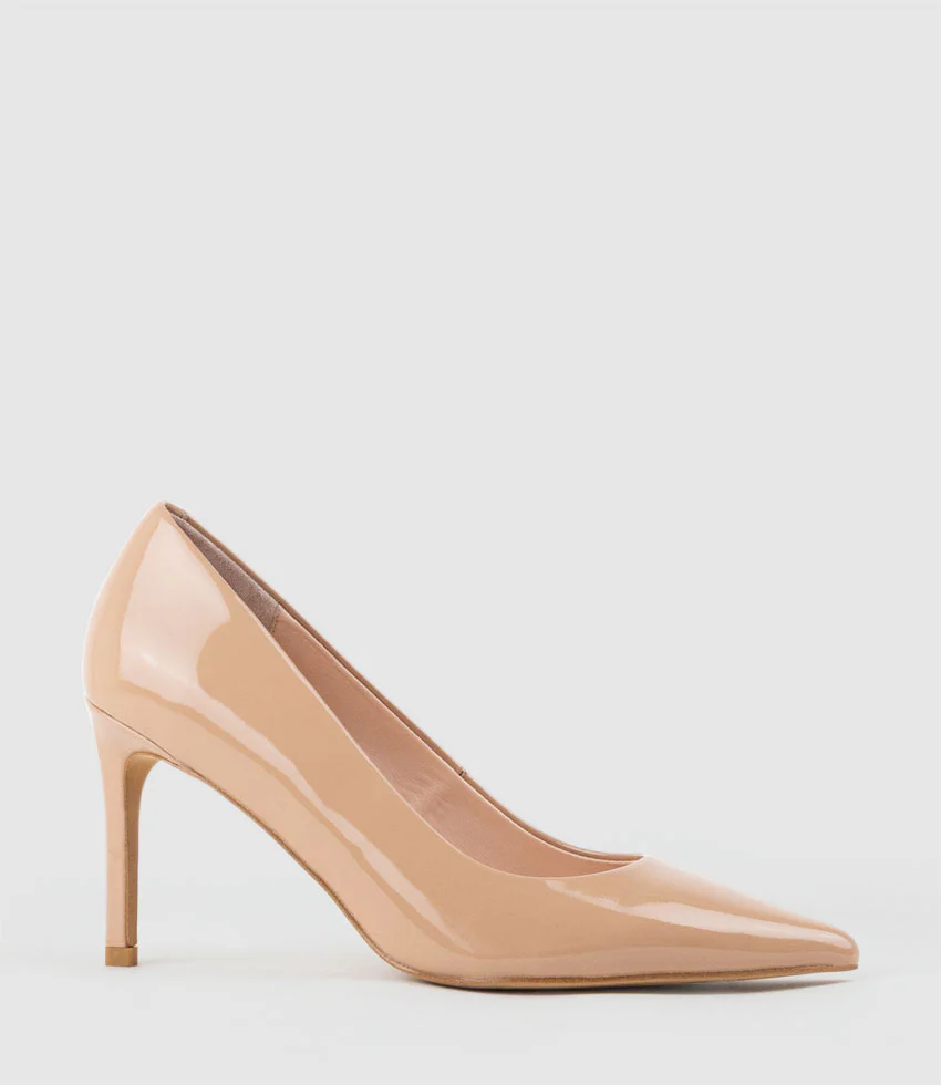 AISHA85 Pointed Pump in Nude Patent - Image 3