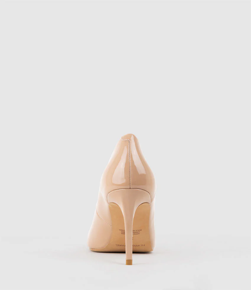 AISHA85 Pointed Pump in Nude Patent - Image 4