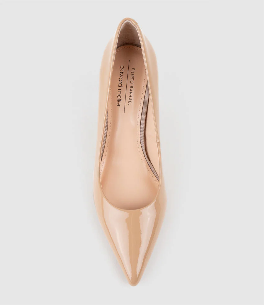 AISHA85 Pointed Pump in Nude Patent - Image 5