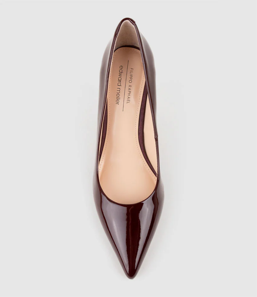 AISHA85 Pointed Pump in Wine Patent - Image 6