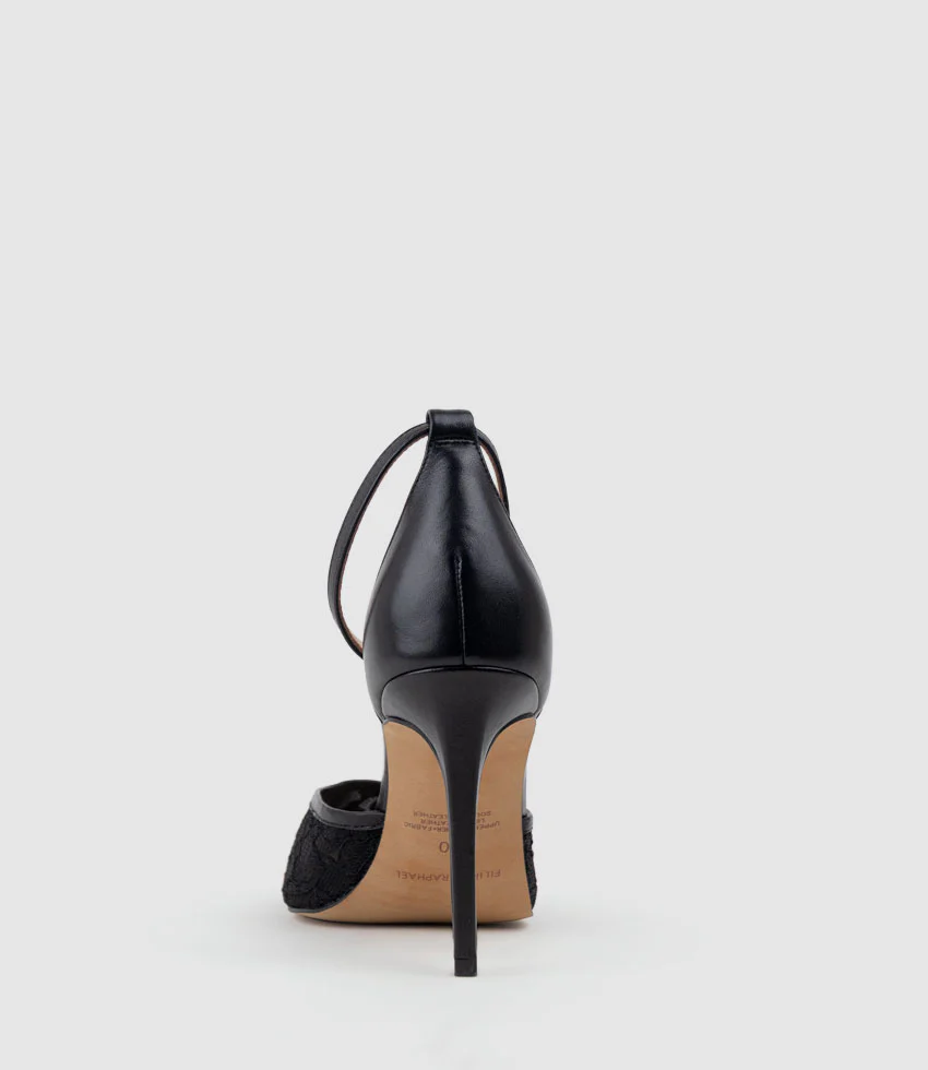 ALICE100 Stiletto Lace Pump in Black - Image 4