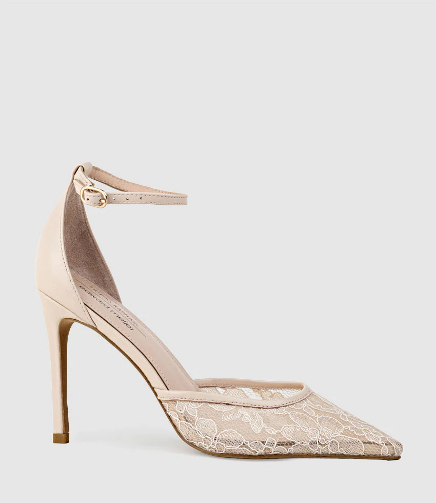 ALICE100 Stiletto Lace Pump in Nude - Image 2