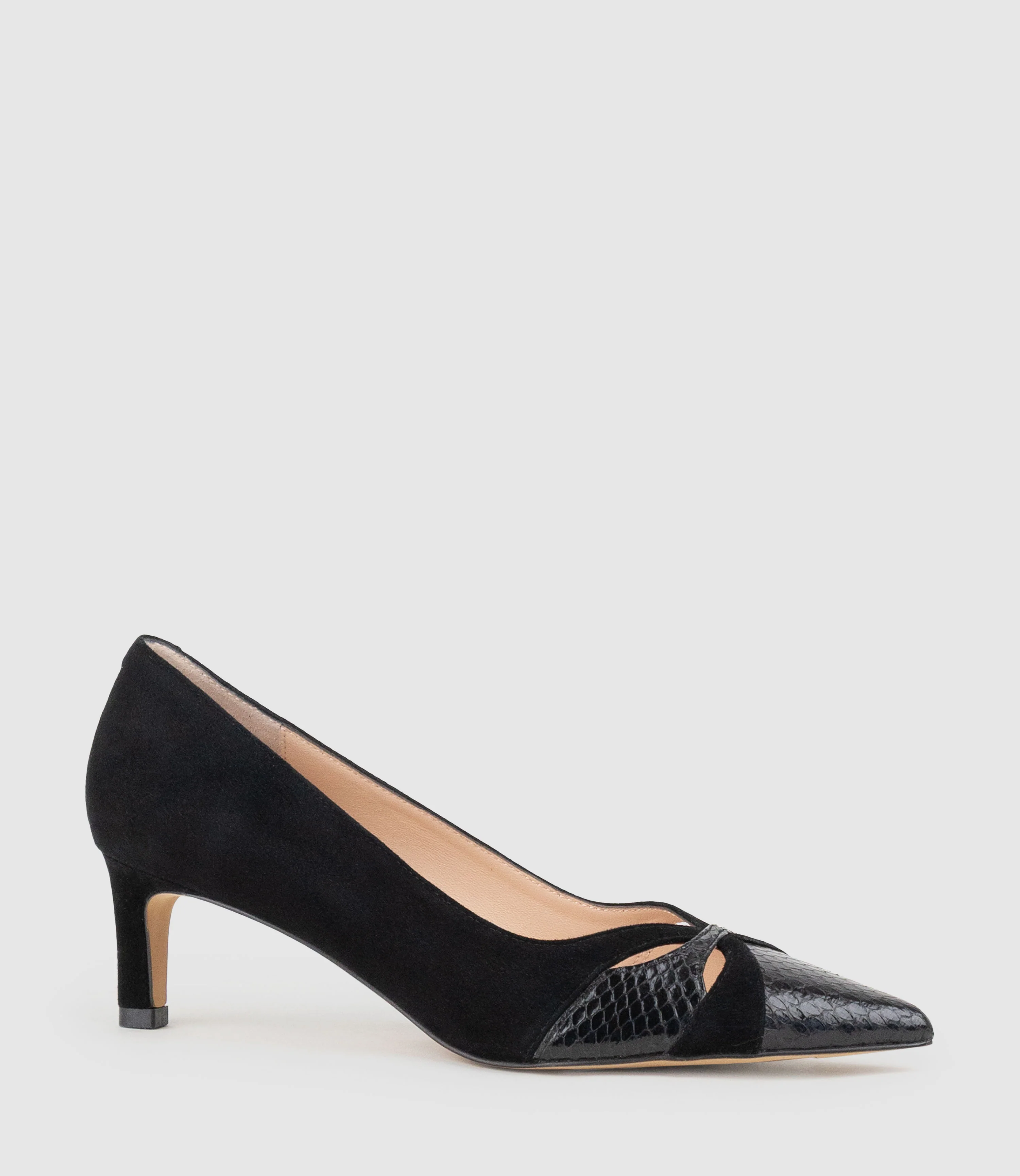 ALIRA55 Snake Combination Pump in Black Suede Combination - Image 3