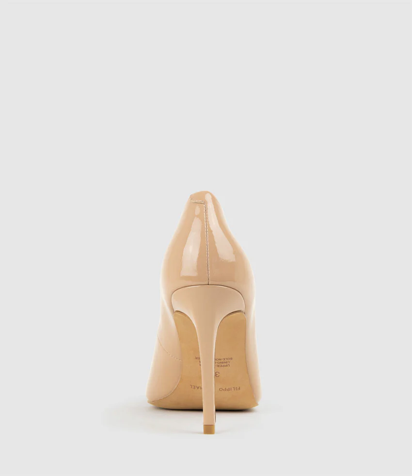 ALLEGRA100 Pointed Stiletto Pump in Nude Patent - Image 4