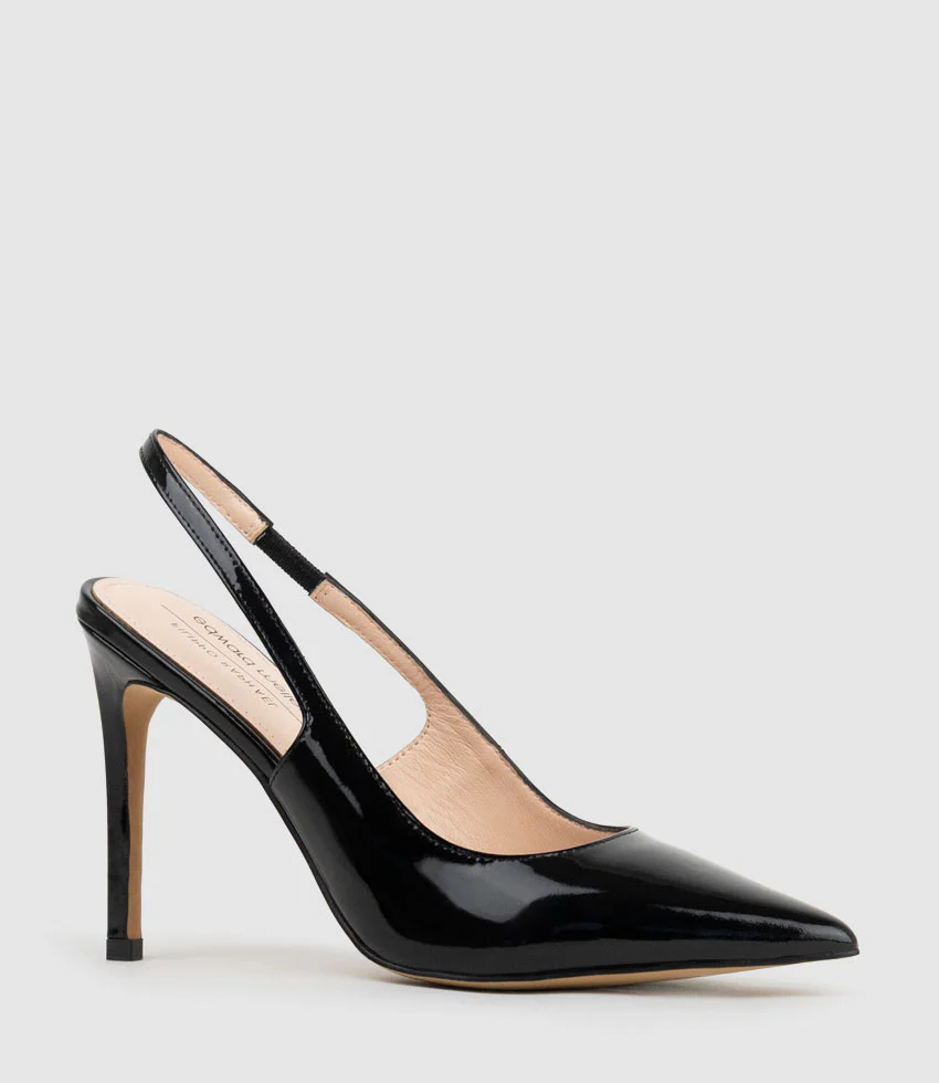 ANDREA100 Stiletto Slingback Pump in Black Patent - Image 3