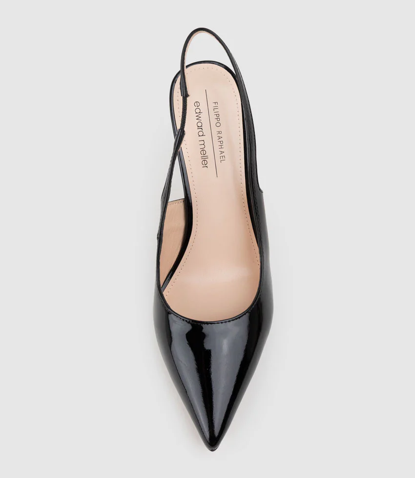 ANDREA100 Stiletto Slingback Pump in Black Patent - Image 6