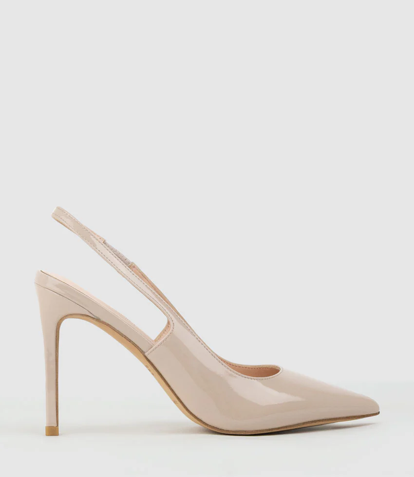 ANDREA100 Stiletto Slingback Pump in Blush Patent