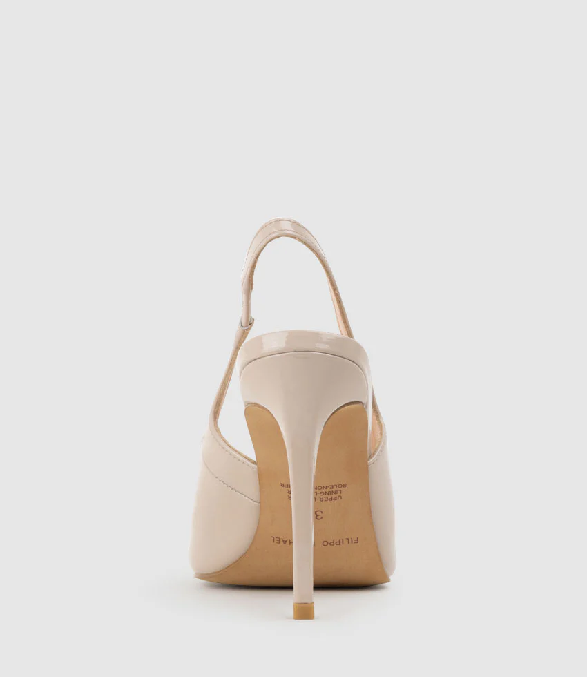ANDREA100 Stiletto Slingback Pump in Blush Patent - Image 3