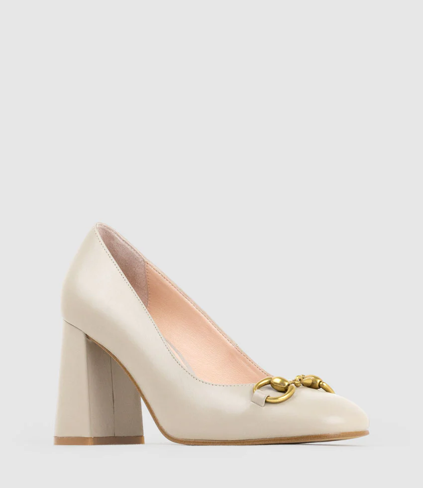 BAILEY85 Block Heel Pump with Trim in Ash Calf - Image 2
