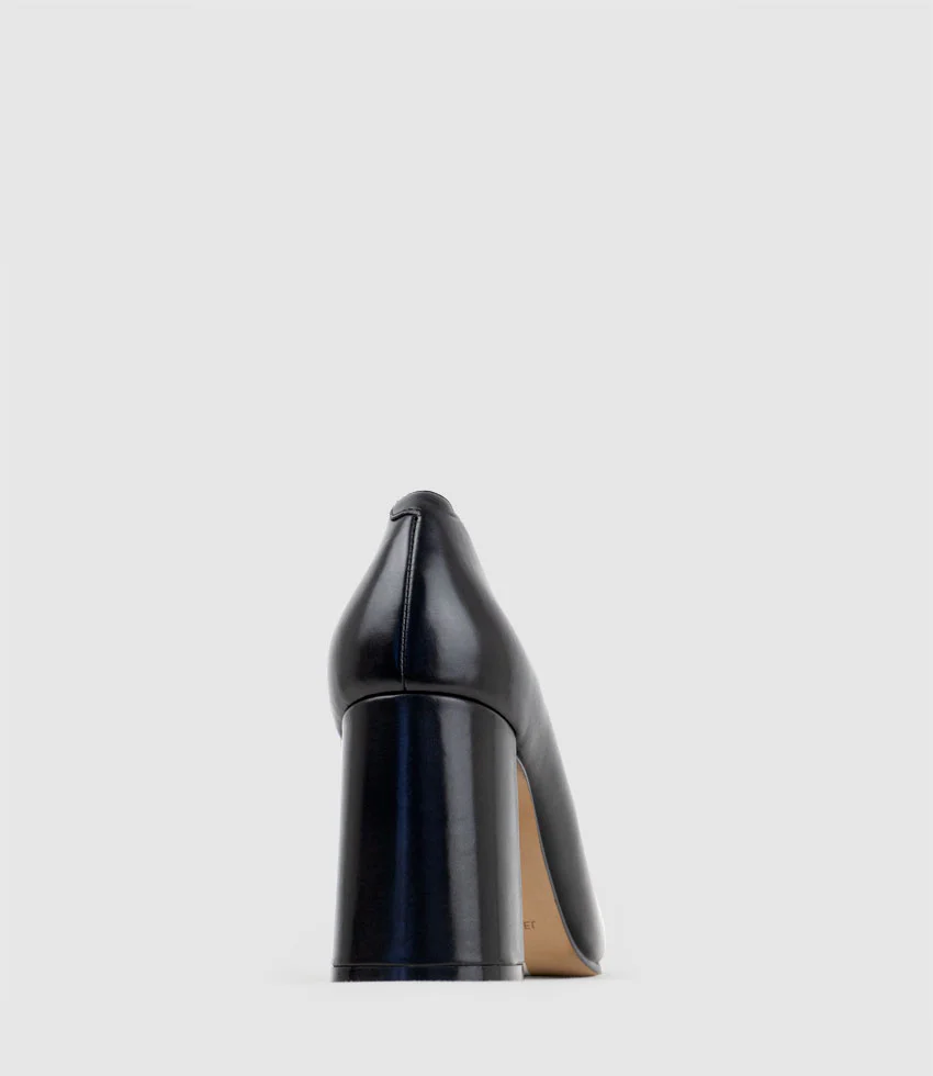 BAILEY85 Block Heel Pump with Trim in Black Calf - Image 5