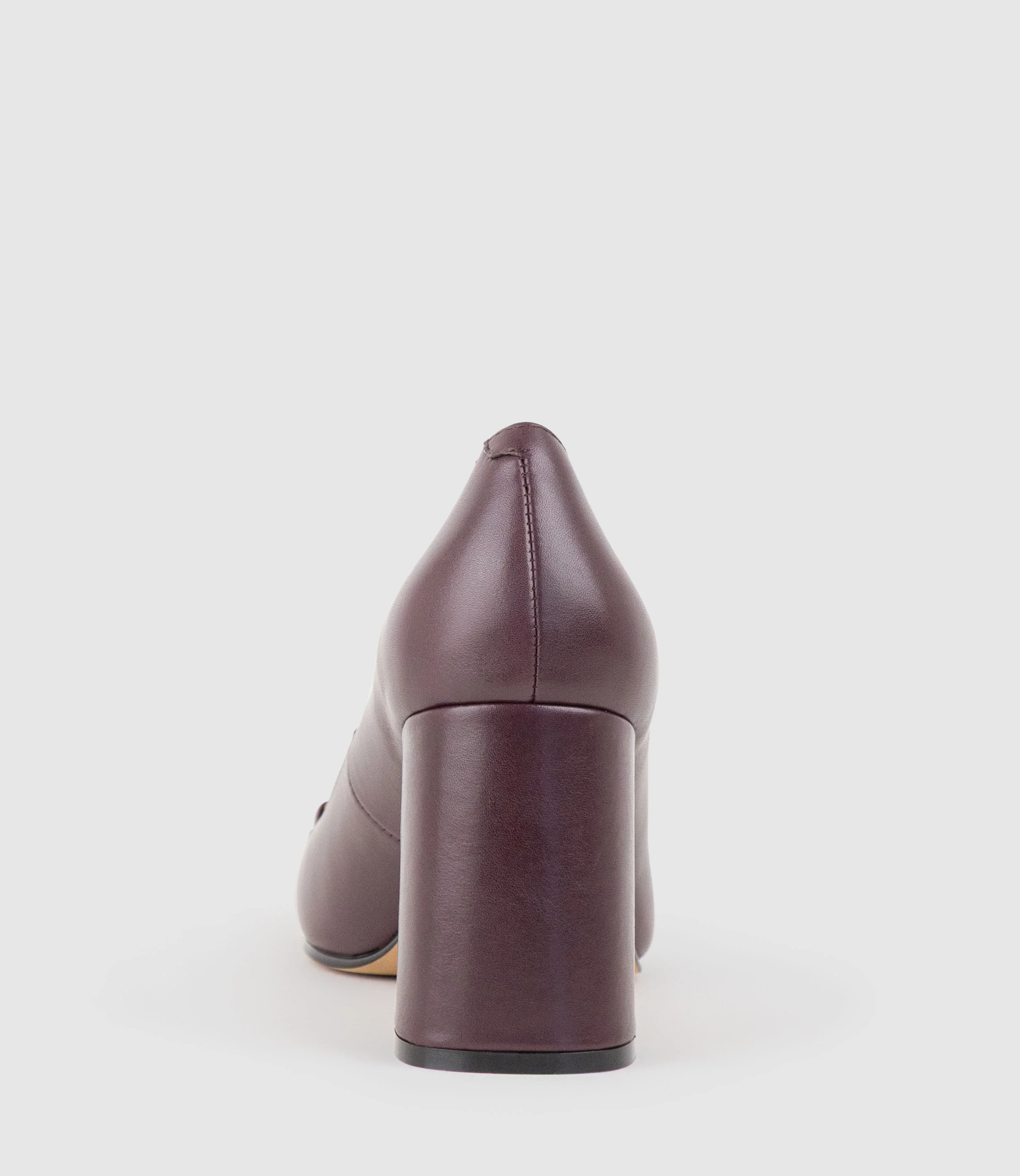 BAILEY85 Block Heel Pump with Trim in Bordeaux Calf - Image 3