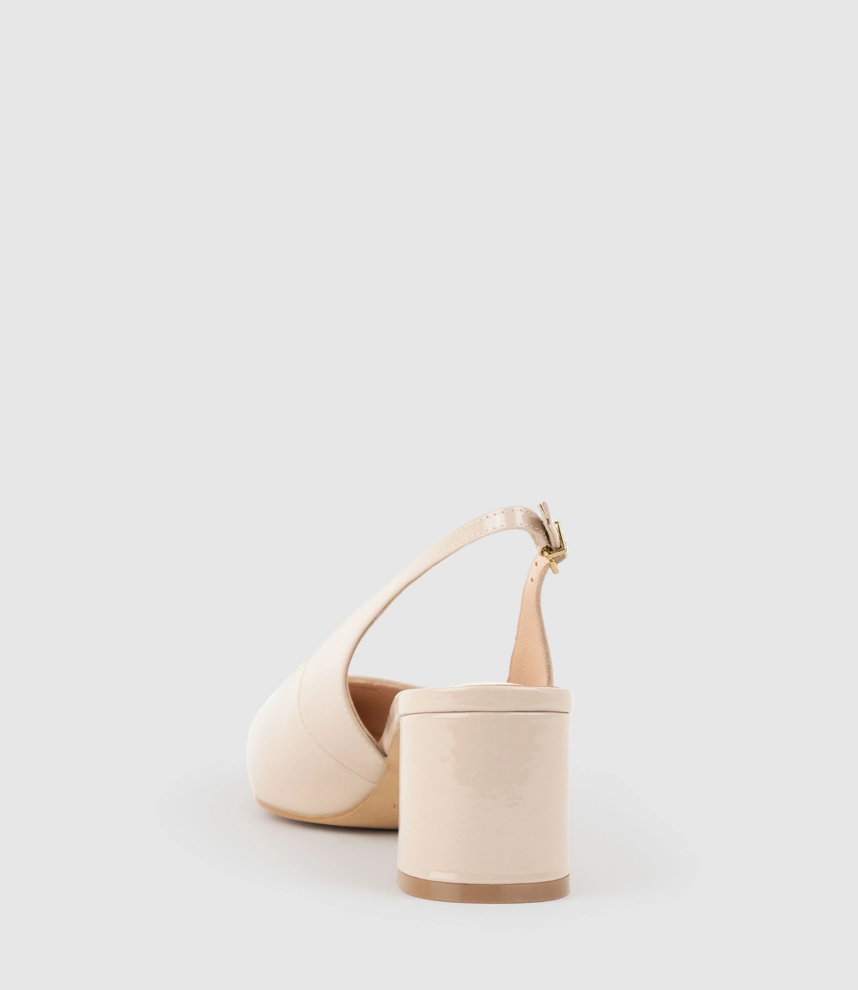 BARI55 Block Heel Slingback Pump in Blush Patent - Image 3