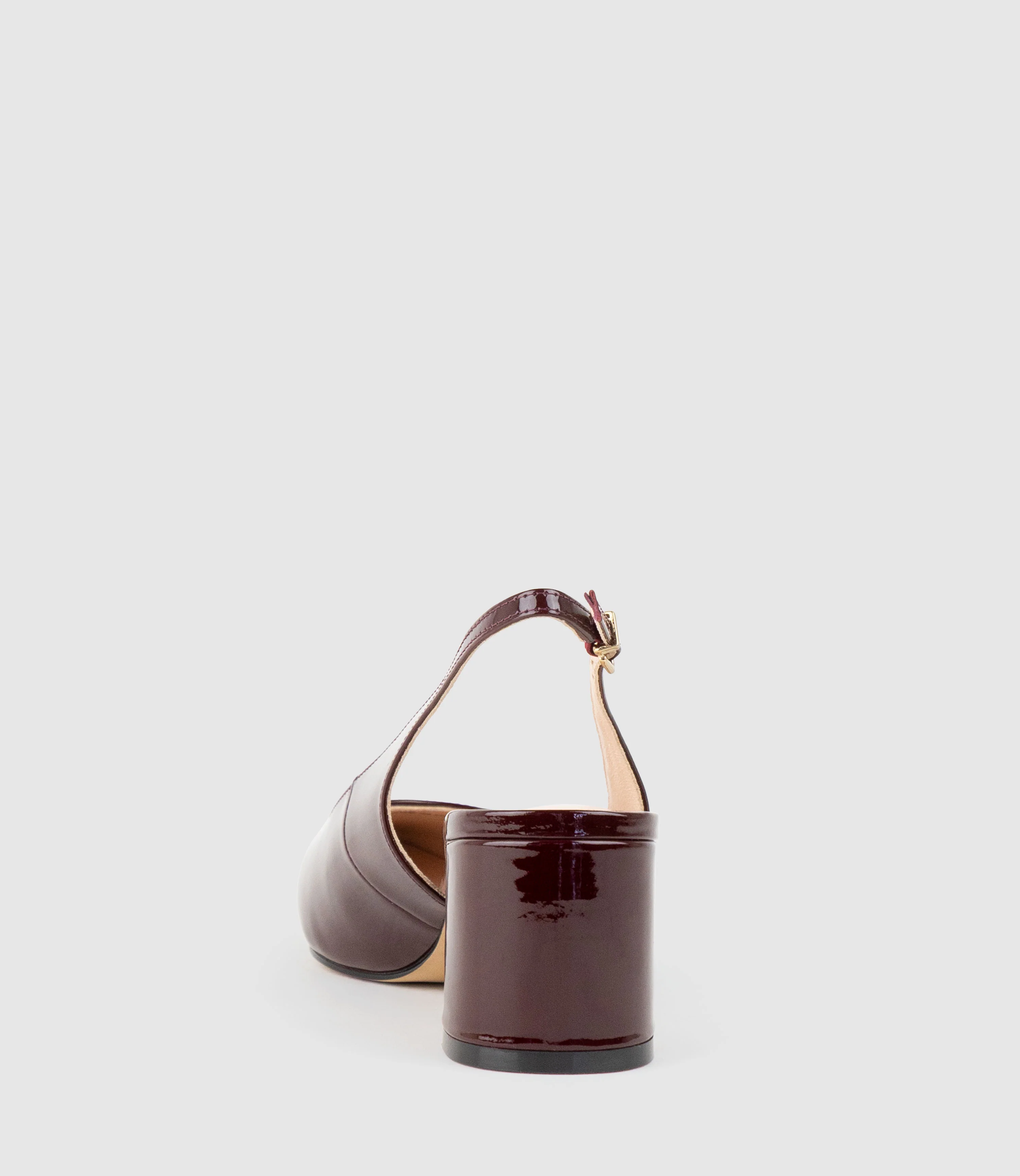 BARI55 Block Heel Slingback Pump in Wine Patent - Image 4