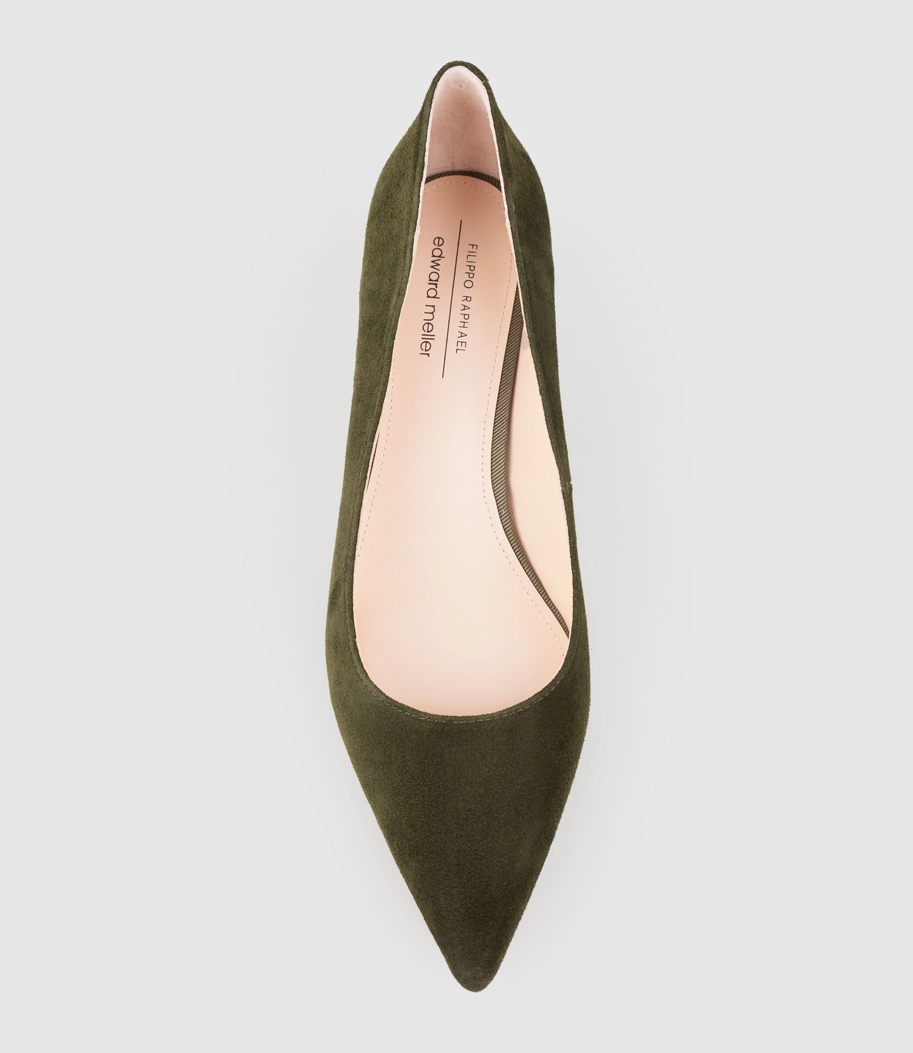 BETA55 Block Heel Pump in Olive Suede - Image 4