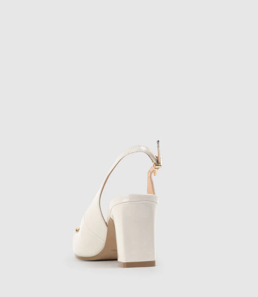 CAMILLE65 Slingback Pump with Trim in Bone Patent - Image 4