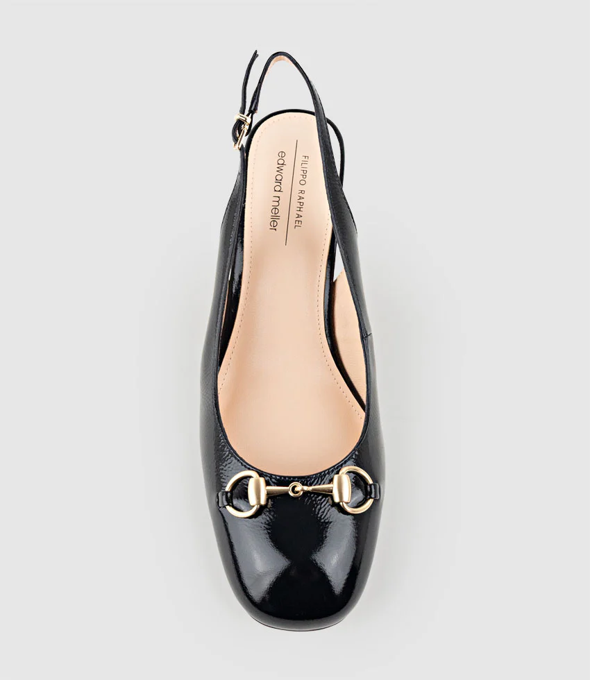 CAMILLE65 Slingback Pump with Trim in Navy Patent - Image 4