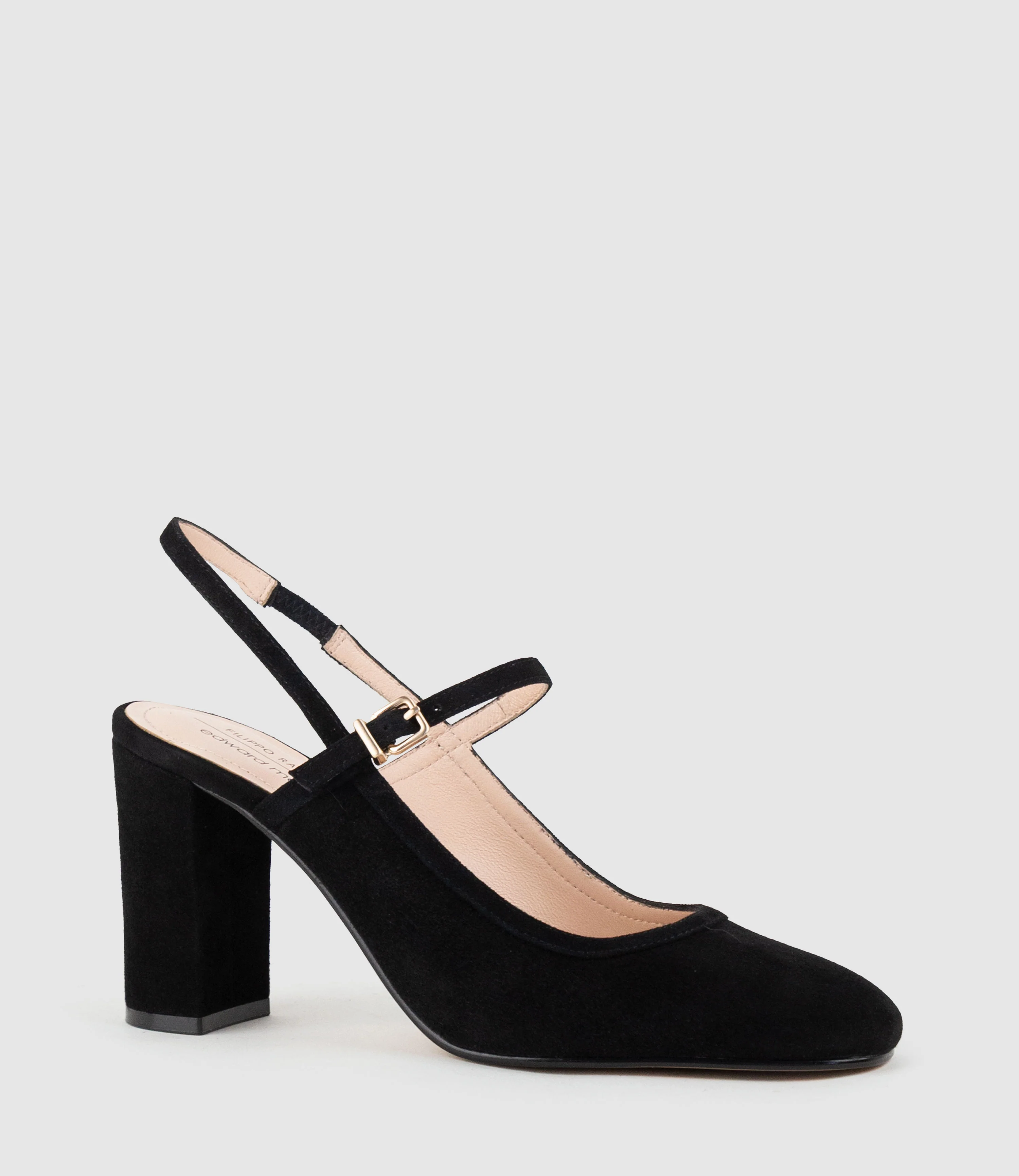 CECELIA85 Block Heel Slingback Pump in Black Suede - Image 2