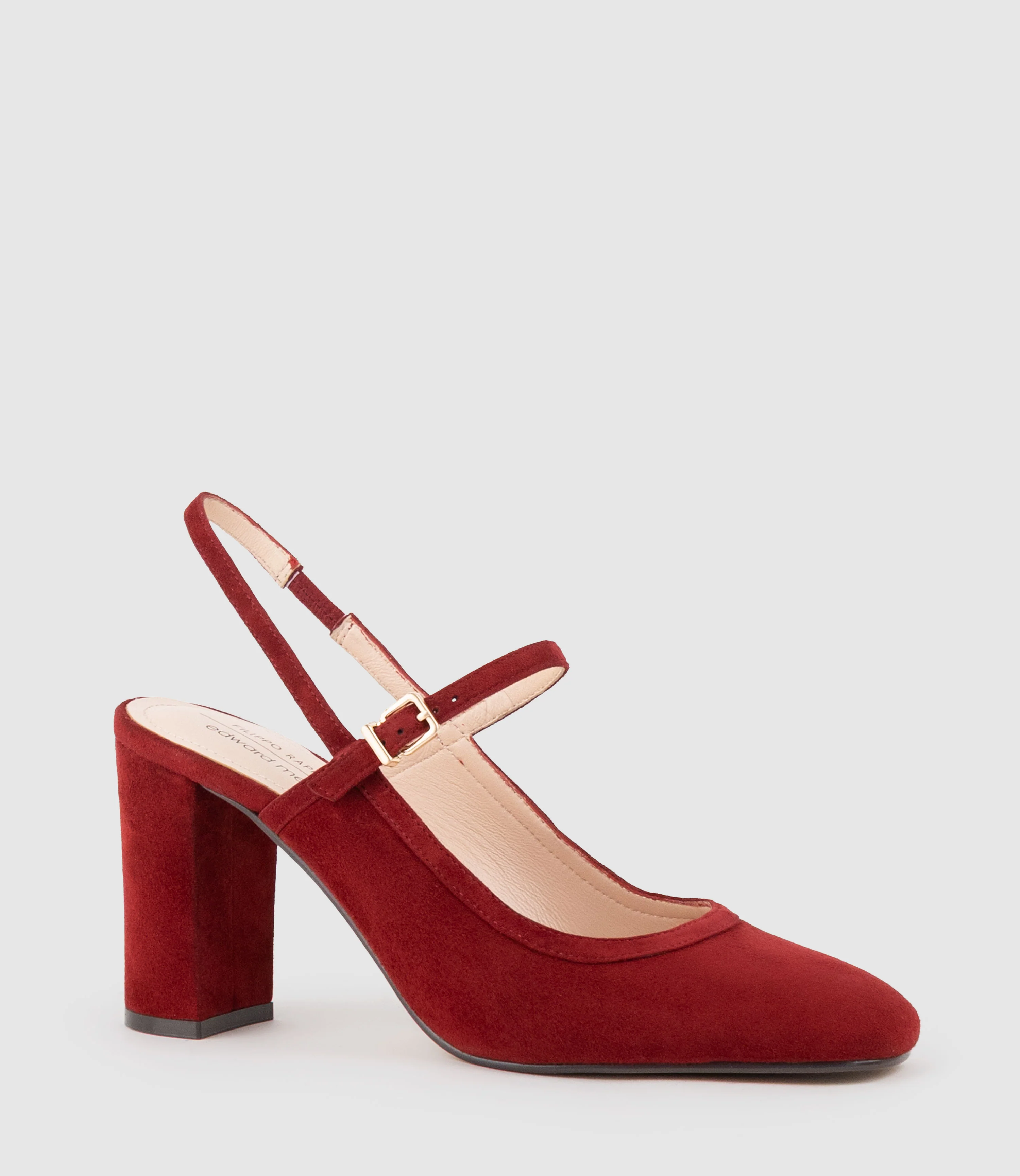 CECELIA85 Block Heel Slingback Pump in Ruby Suede - Image 2