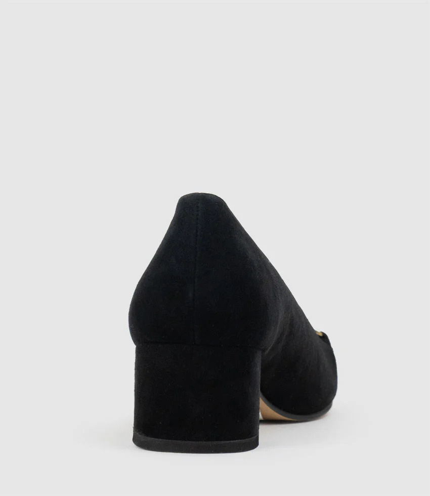 CELESTE45 Pump with Trim in Black Suede - Image 3