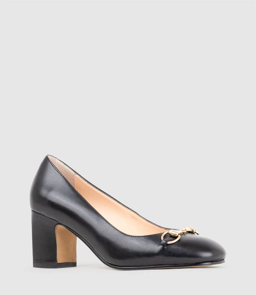 CHANELLE65 Pump with Trim in Black Calf - Image 2