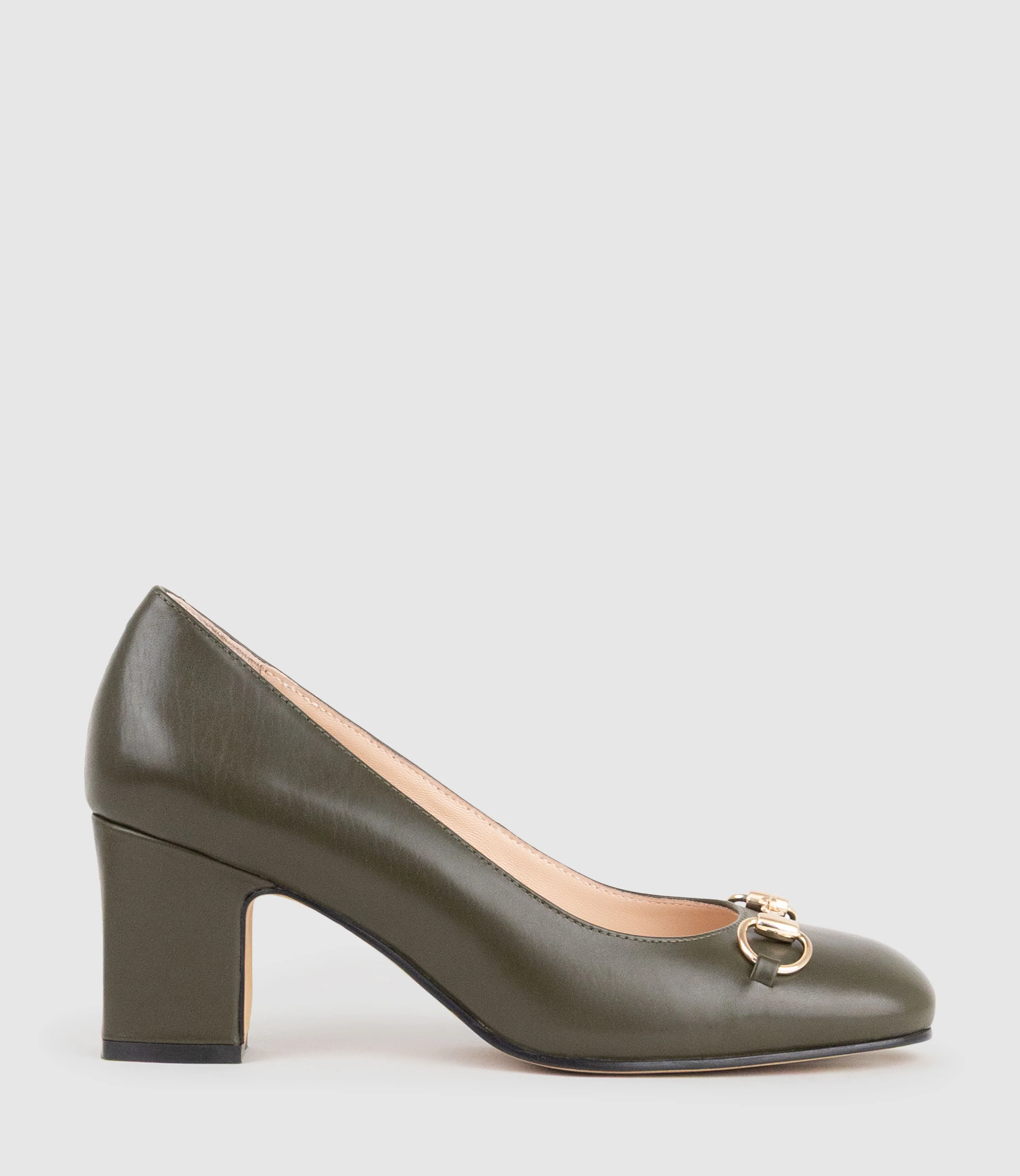CHANELLE65 Pump with Trim in Olive Calf