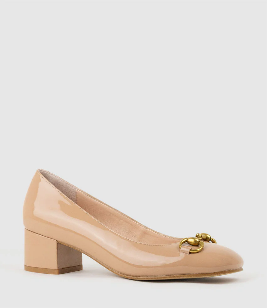 CHERISH45 Pump with Trim in Nude Patent - Image 3