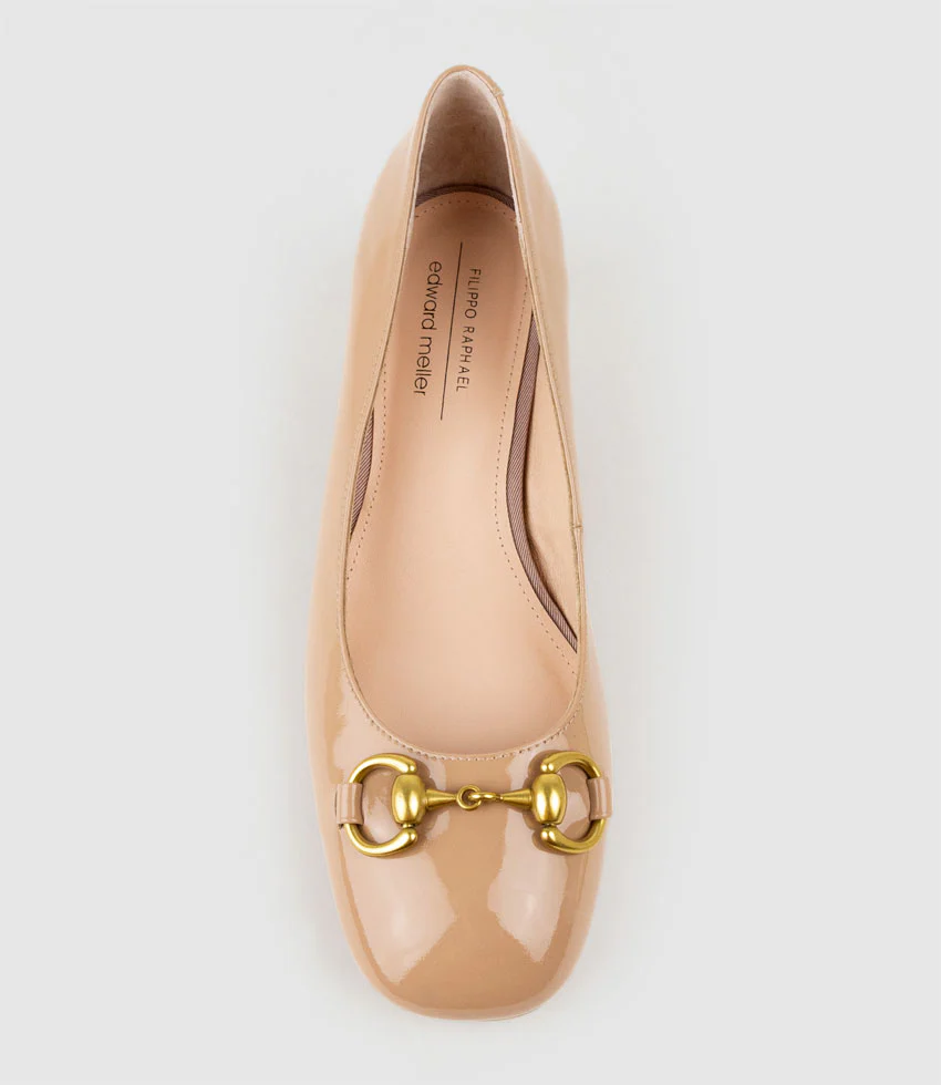 CHERISH45 Pump with Trim in Nude Patent - Image 5