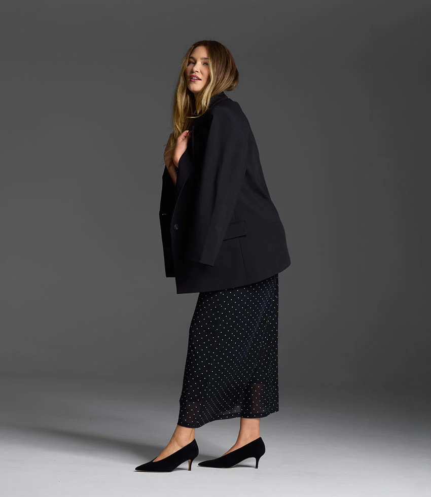 CORA60 Choked Pointed Pump in Black Suede - Image 2