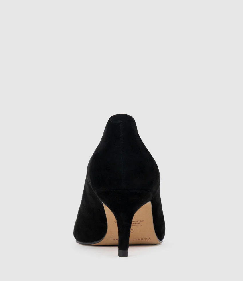 CORA60 Choked Pointed Pump in Black Suede - Image 4