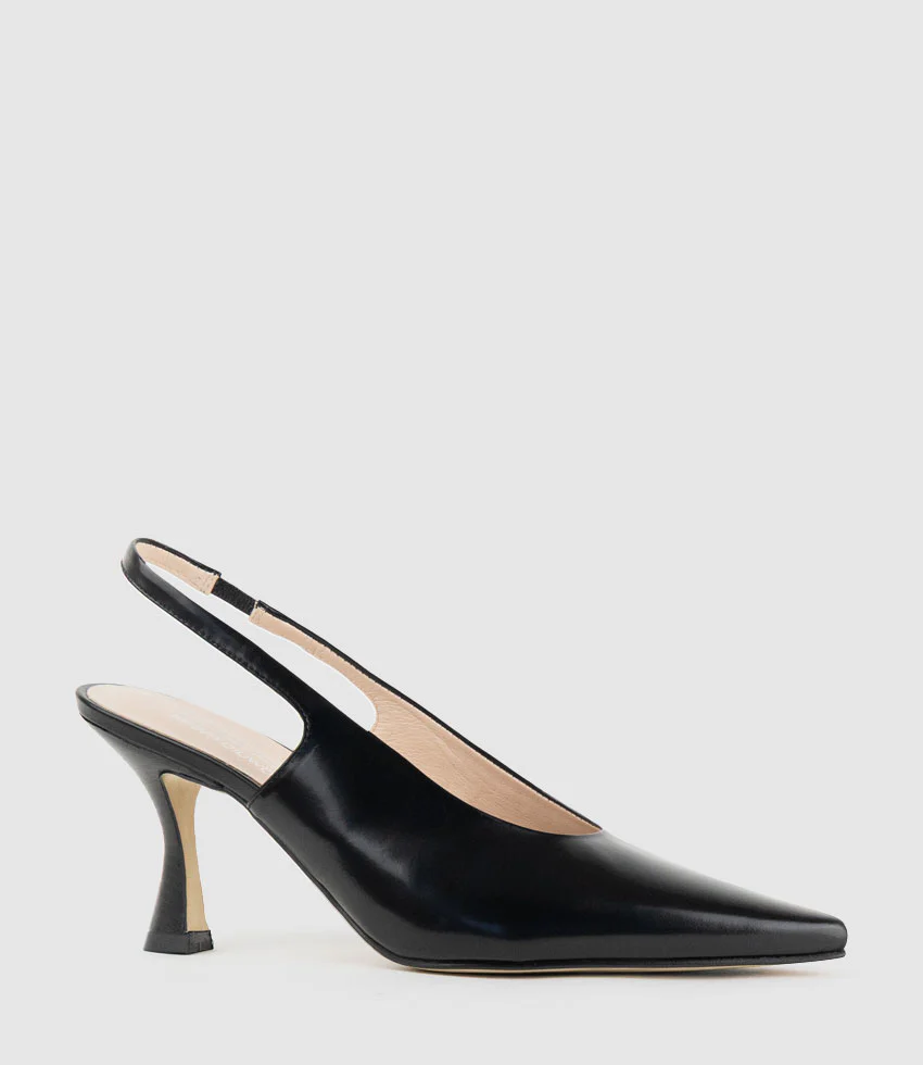 DAELYN70 Choked Up Slingback Pump in Black High Shine - Image 2
