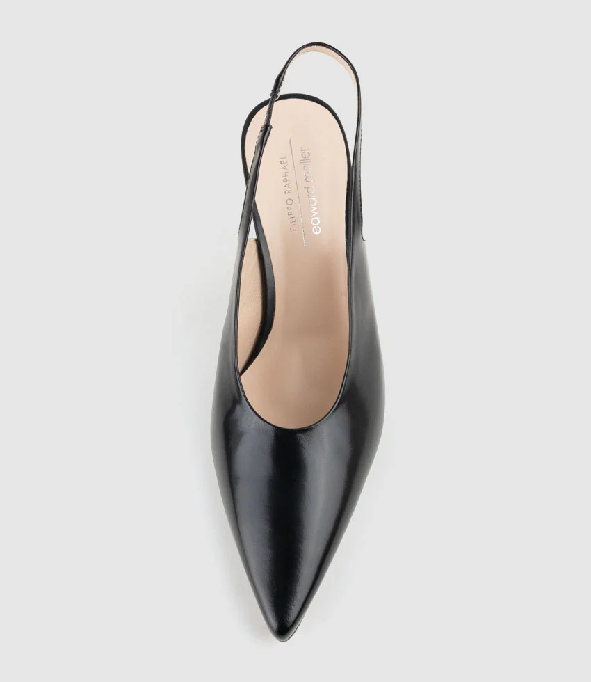 DAELYN70 Choked Up Slingback Pump in Black High Shine - Image 4