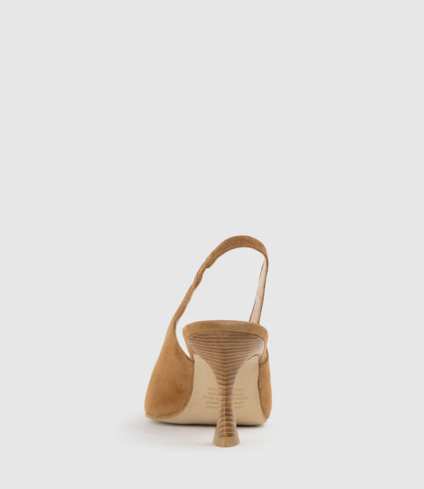 DAELYN70 Choked Up Slingback Pump in Tan Suede - Image 3