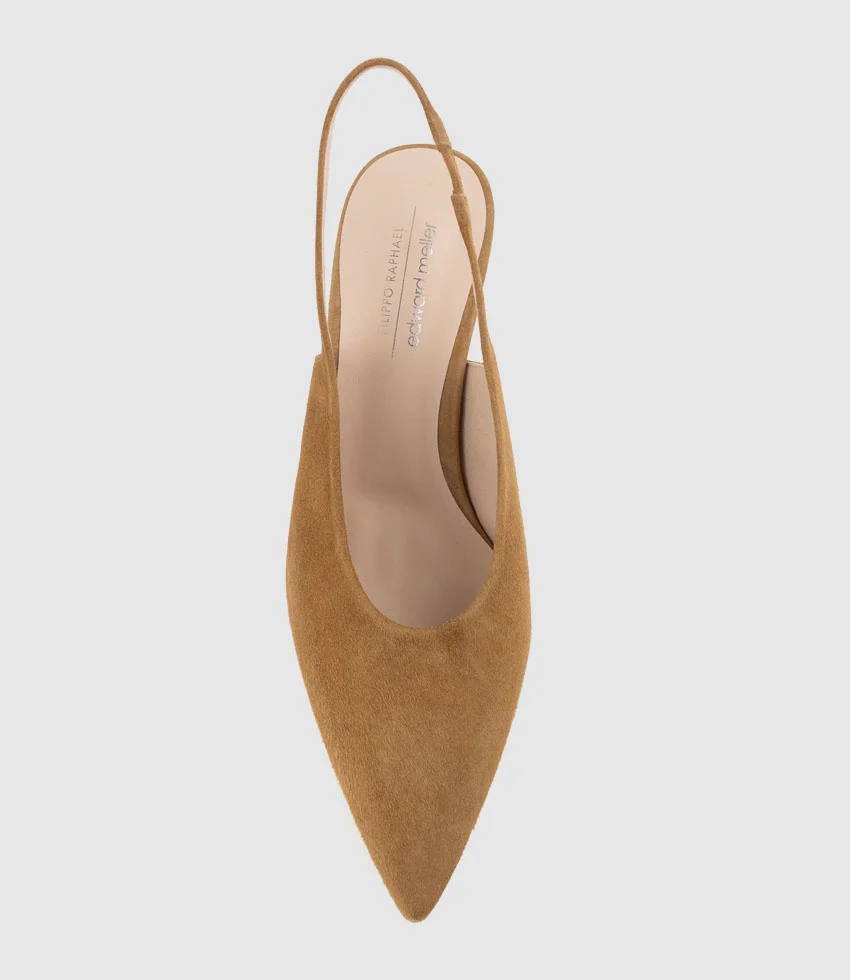 DAELYN70 Choked Up Slingback Pump in Tan Suede - Image 4