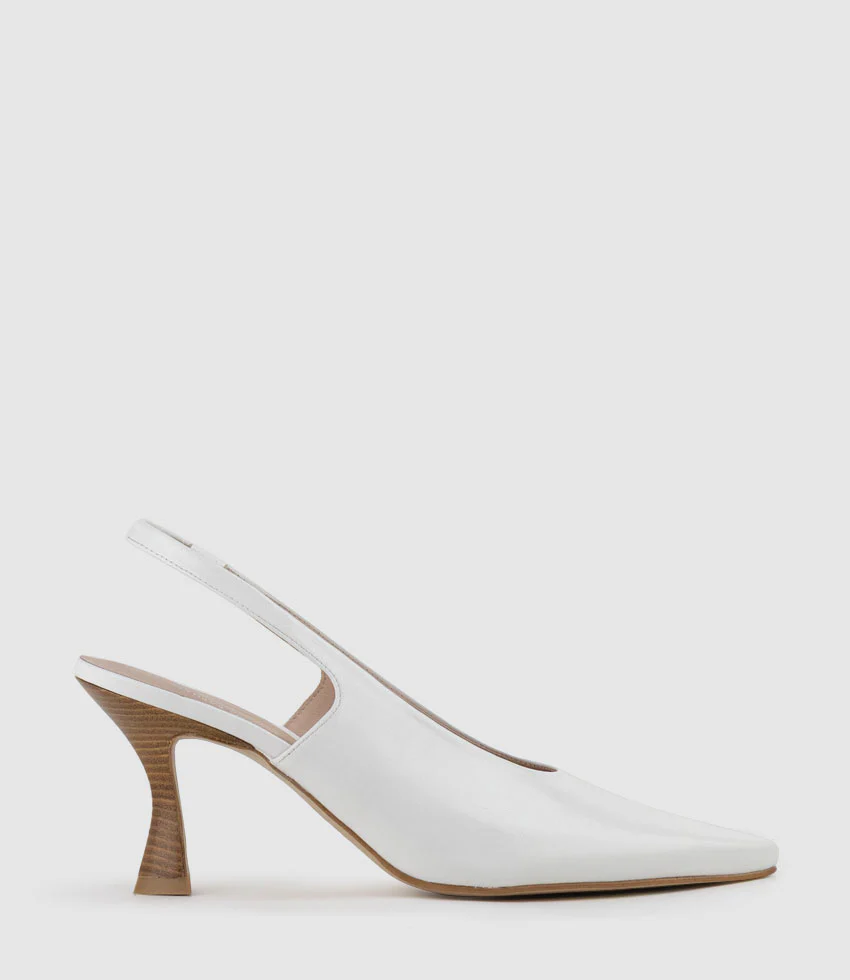 DAELYN70 Choked Up Slingback Pump in White High Shine
