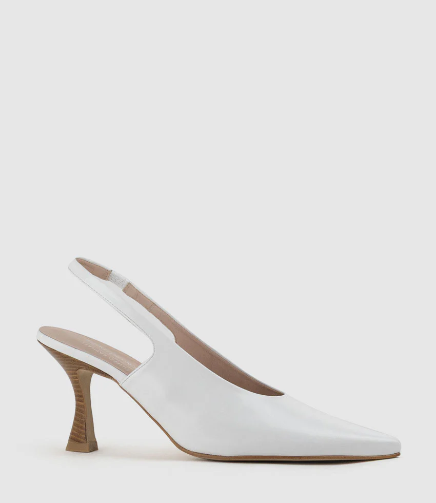 DAELYN70 Choked Up Slingback Pump in White High Shine - Image 3