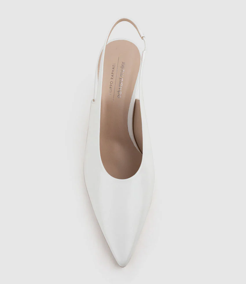 DAELYN70 Choked Up Slingback Pump in White High Shine - Image 6