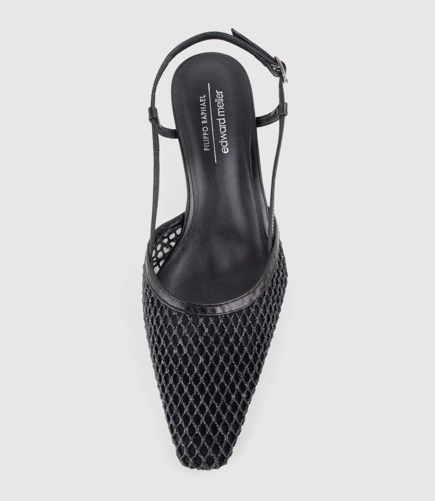 DALLAS60 Mesh Slingback Pump in Black - Image 4