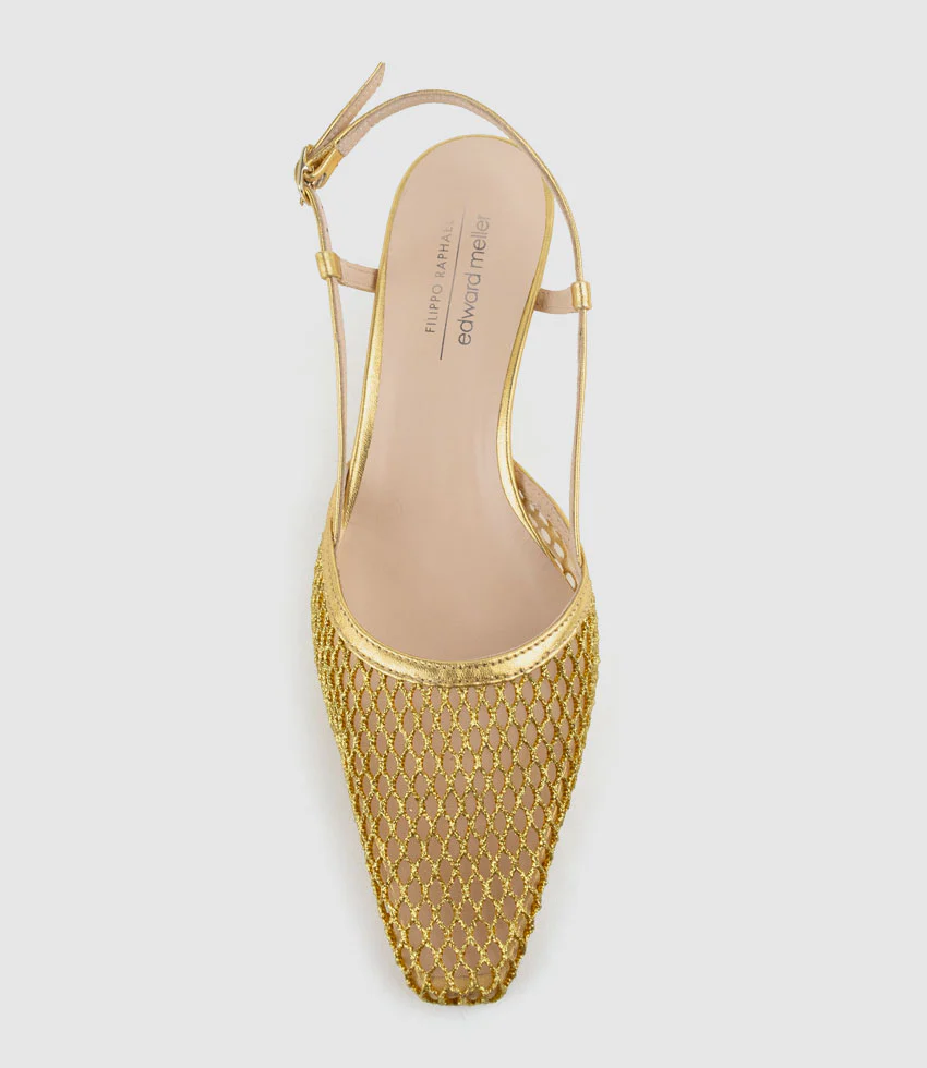 DALLAS60 Mesh Slingback Pump in Gold - Image 5