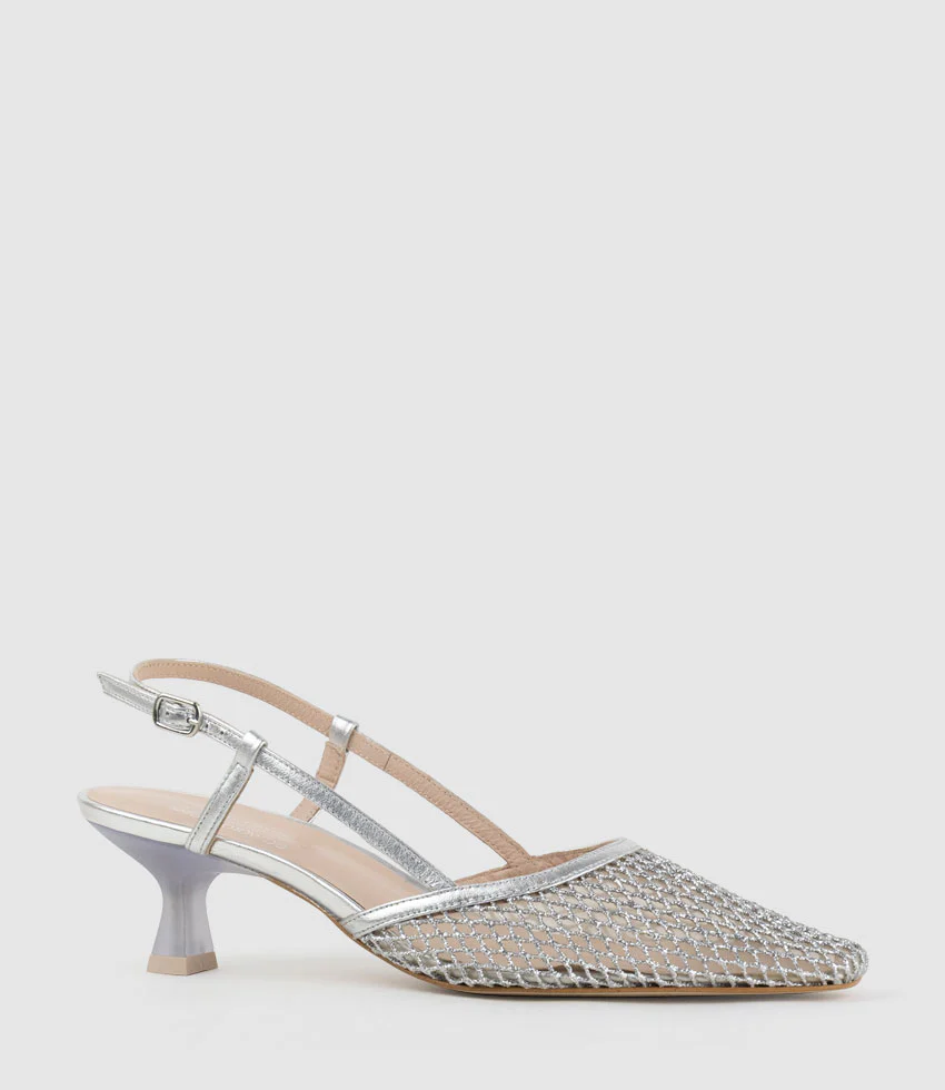 DALLAS60 Mesh Slingback Pump in Silver - Image 2