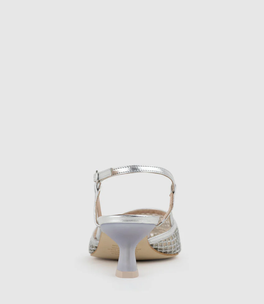 DALLAS60 Mesh Slingback Pump in Silver - Image 3