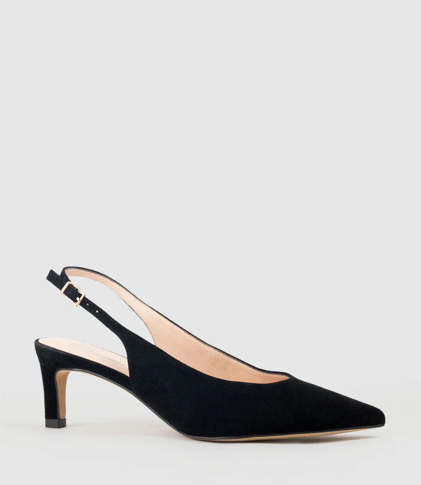 DAMA55 Choked Slingback Pump in Black Suede - Image 3