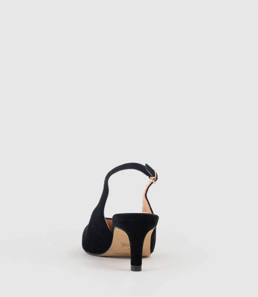 DAMA55 Choked Slingback Pump in Black Suede - Image 4