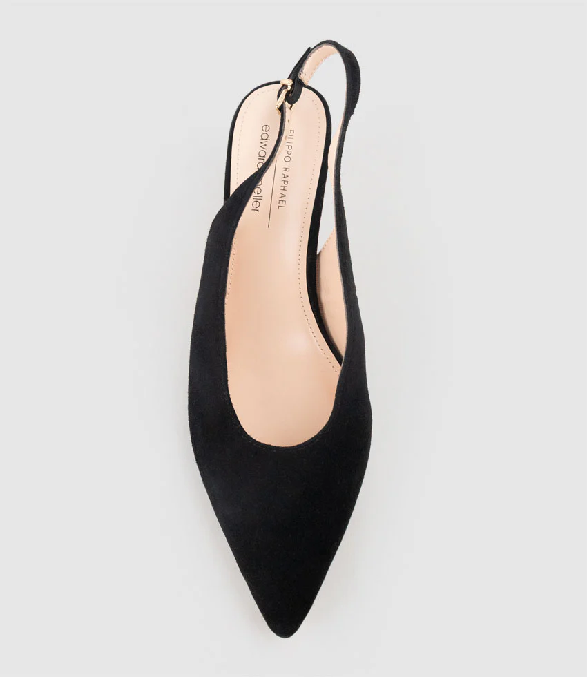 DAMA55 Choked Slingback Pump in Black Suede - Image 5
