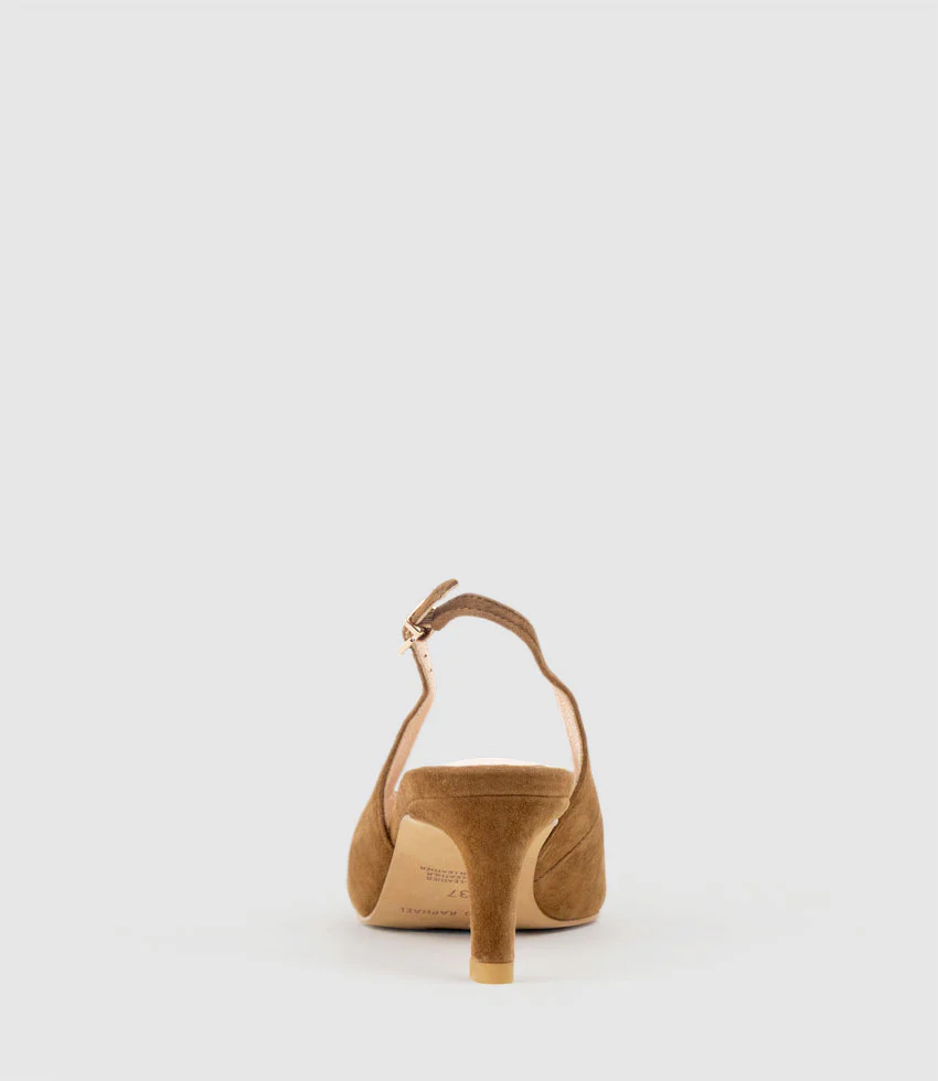 DAMA55 Choked Slingback Pump in Tan Suede - Image 5
