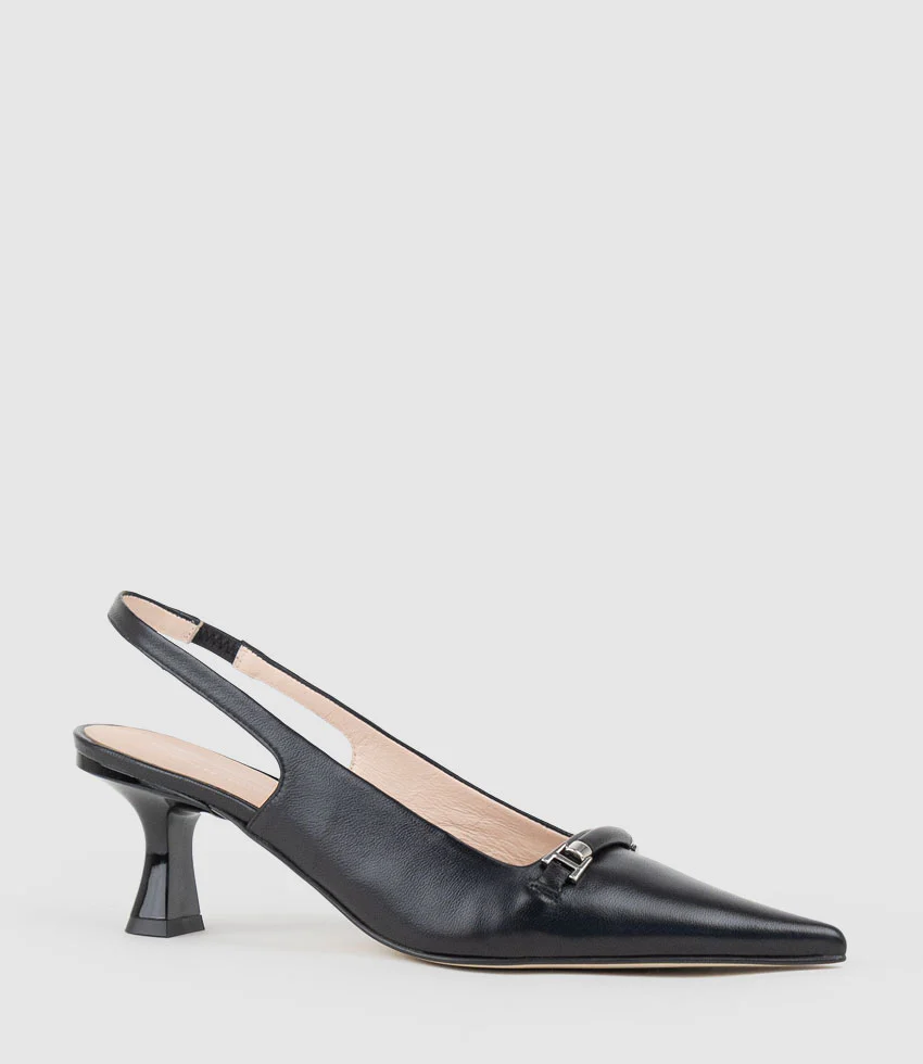 DELTA60 Slingback Pump with Strap in Black - Image 3