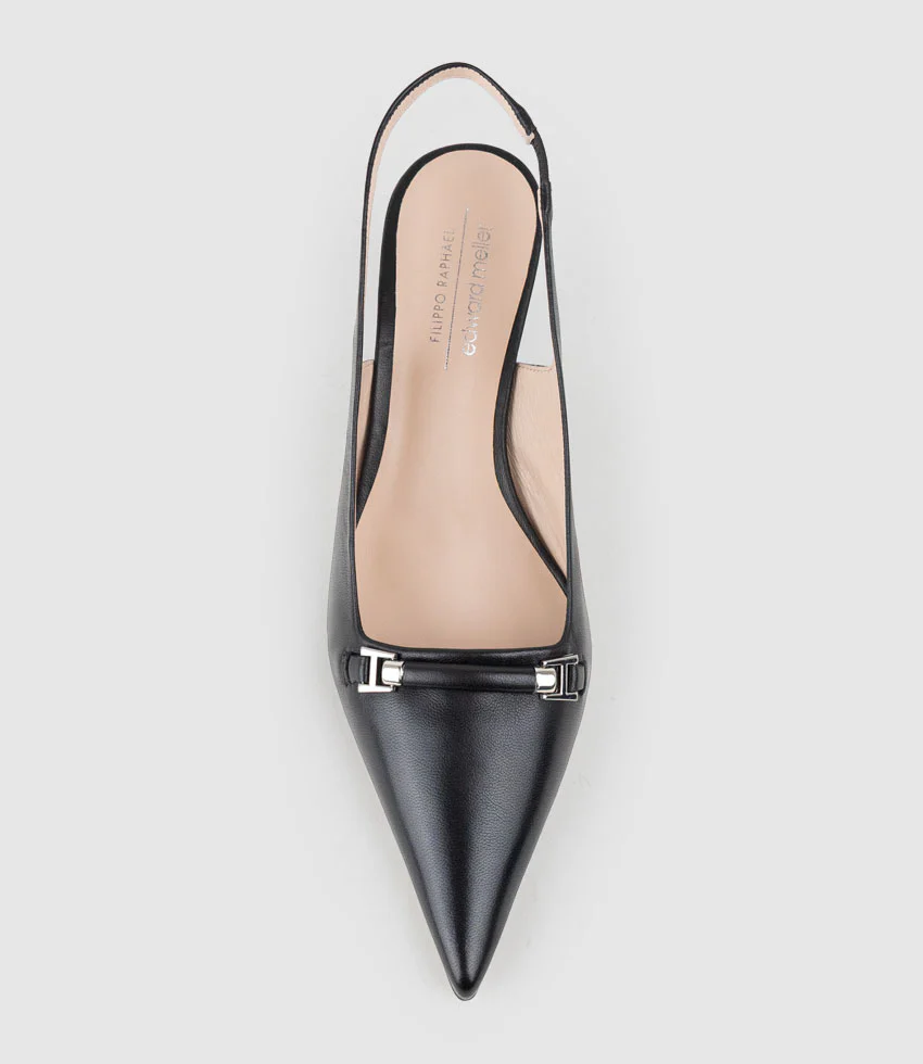 DELTA60 Slingback Pump with Strap in Black - Image 6